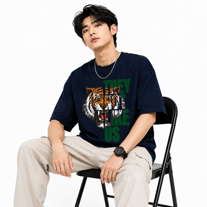 Attitude T-Shirts for Men | Oversized Printed T-Shirt | Wild Life | 100% Cotton T Shirt
