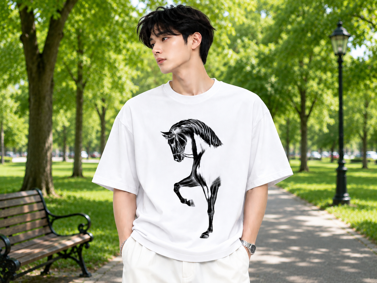 Attitude Men Typography Printed Round Neck Pure Cotton Oversized T-shirt