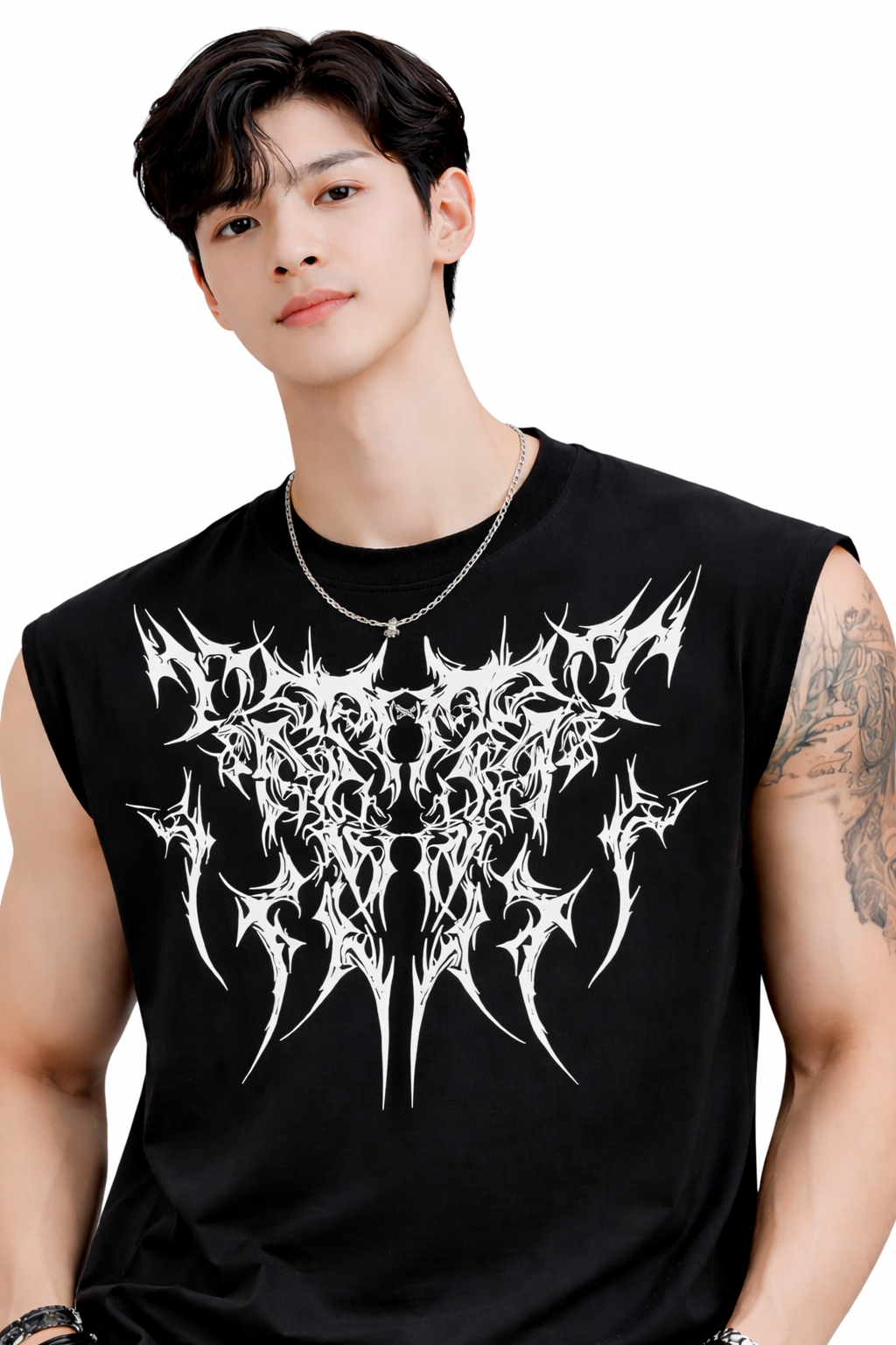 Attitude Start of Fashion Men’s Trendy Sleeveless T-Shirt – Bold Chest Print