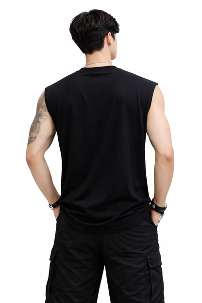 Attitude Start of Fashion Men’s Trendy Sleeveless T-Shirt – Bold Chest Print