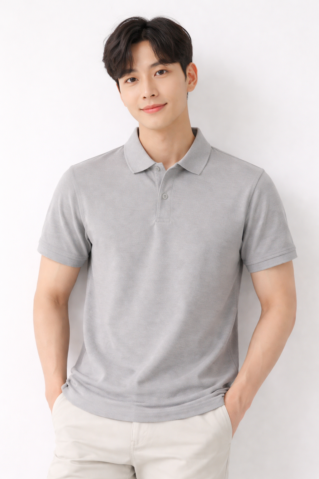 Attitude Start of Fashion Men Solid Grey Polo T-Shirt – Slim Fit Casual Wear