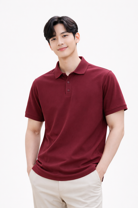 Attitude Start of Fashion Men’s Premium Maroon Polo T-Shirt – Classic Smart Casual Wear