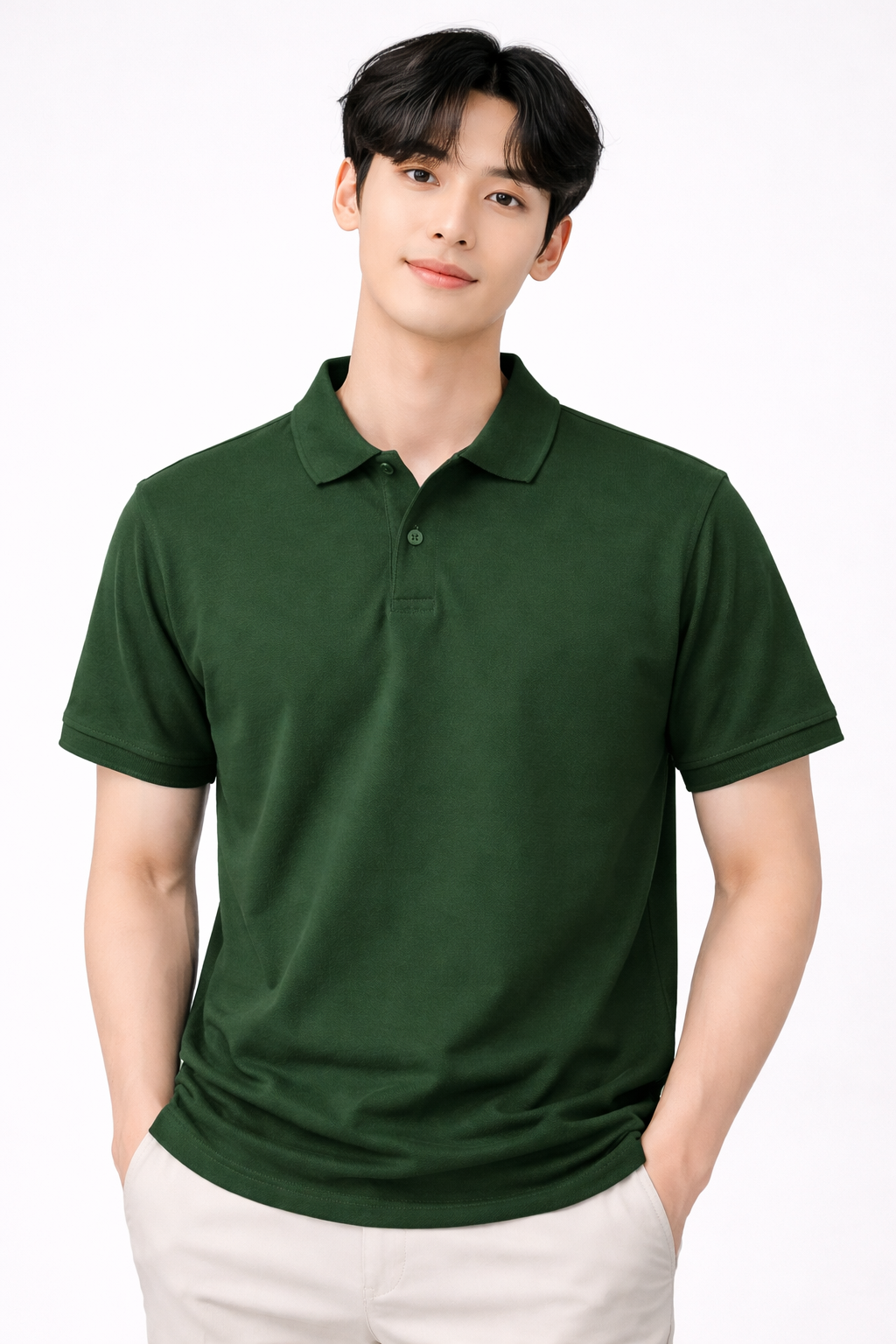 Attitude Start of Fashion Classic Green Polo T-Shirt for Men