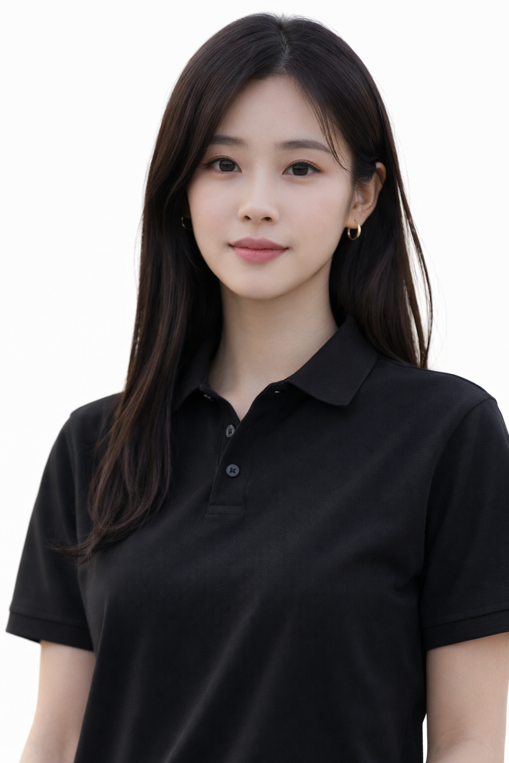 Attitude Start of Fashion Classic Black Polo T-Shirt for Women