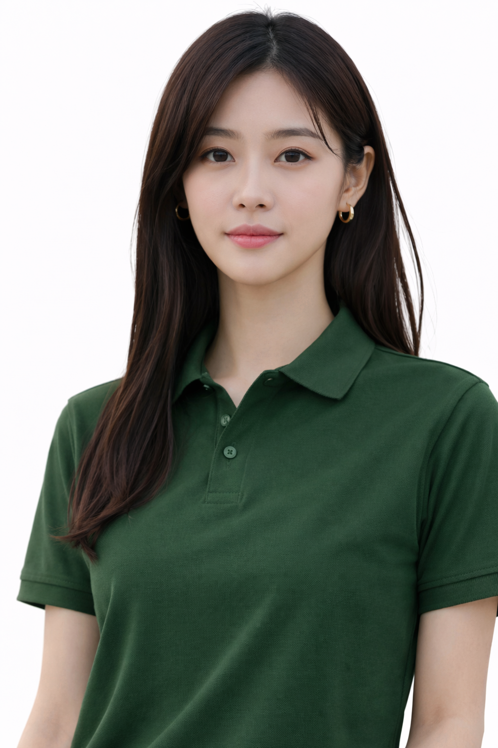Attitude Start of Fashion Classic Green Polo T-Shirt for Women