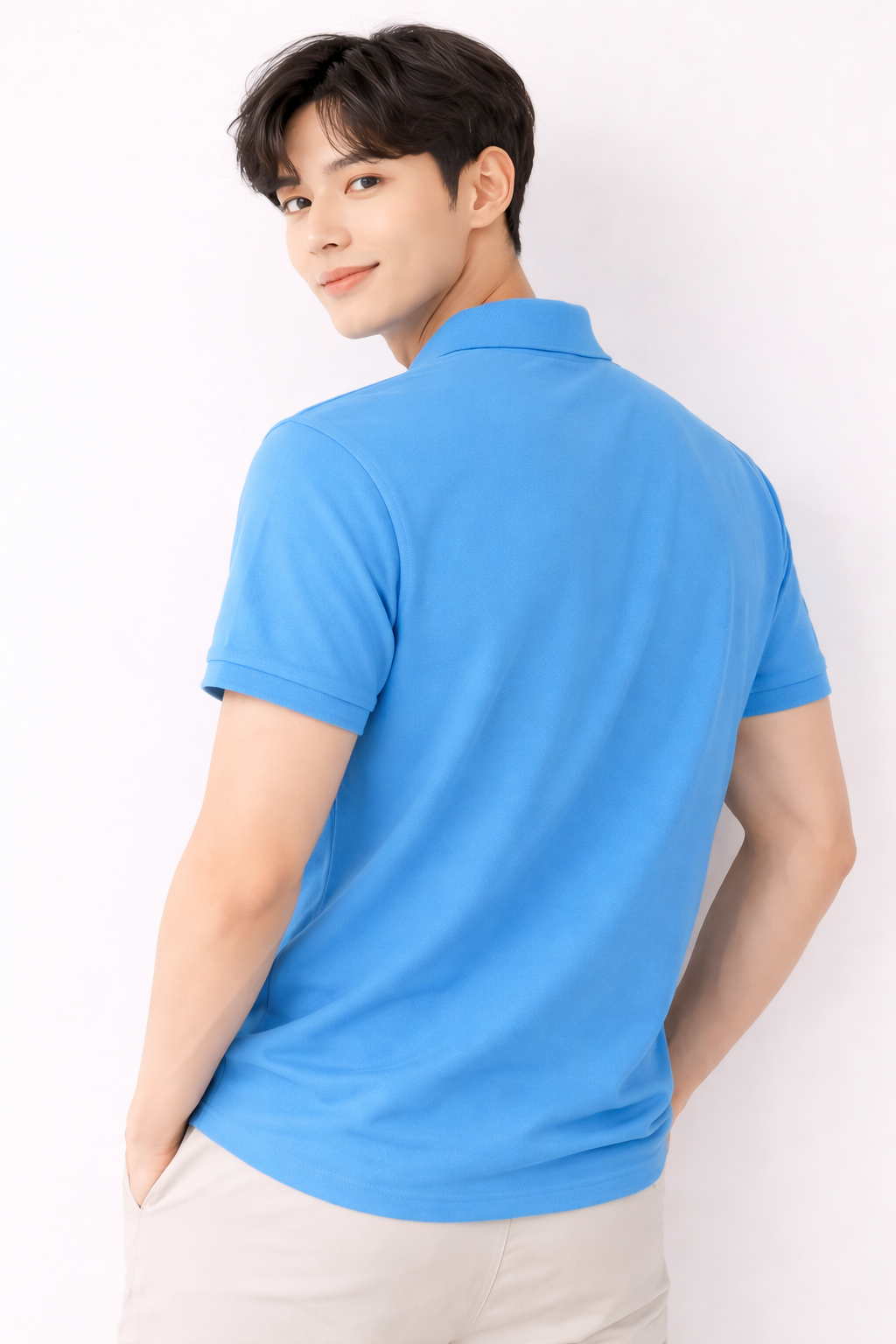 Attitude Start of Fashion Men Solid Blue Polo T-Shirt – Slim Fit Casual Wear