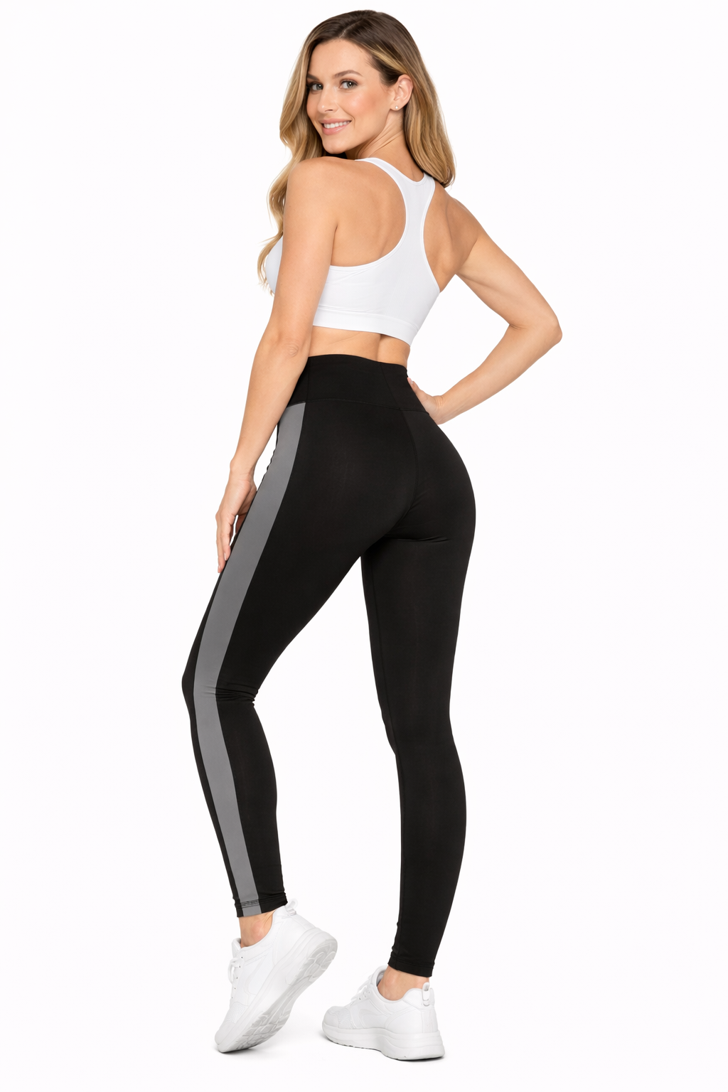 Attitude Start of Fashion Women’s Body-Fit Black Fitness Jegging with Full Side Stripe