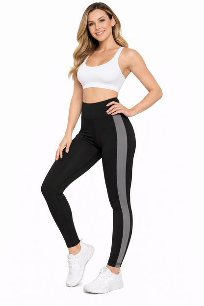 Attitude Start of Fashion Women’s Body-Fit Black Fitness Jegging with Full Side Stripe