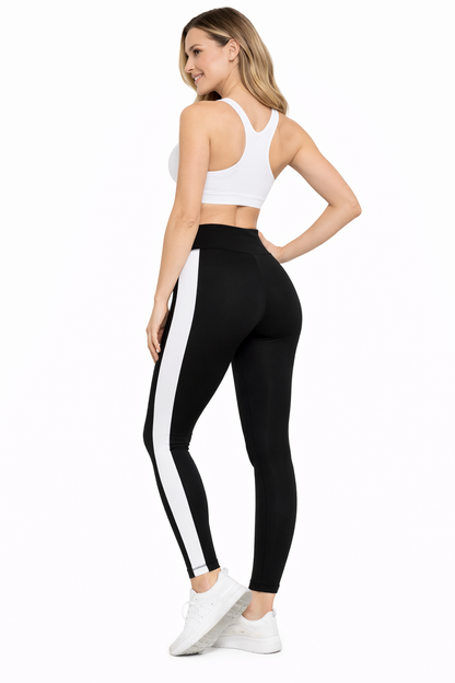 Attitude Start of Fashion Women’s Body-Fit Black Fitness Jegging with Full Side Stripe