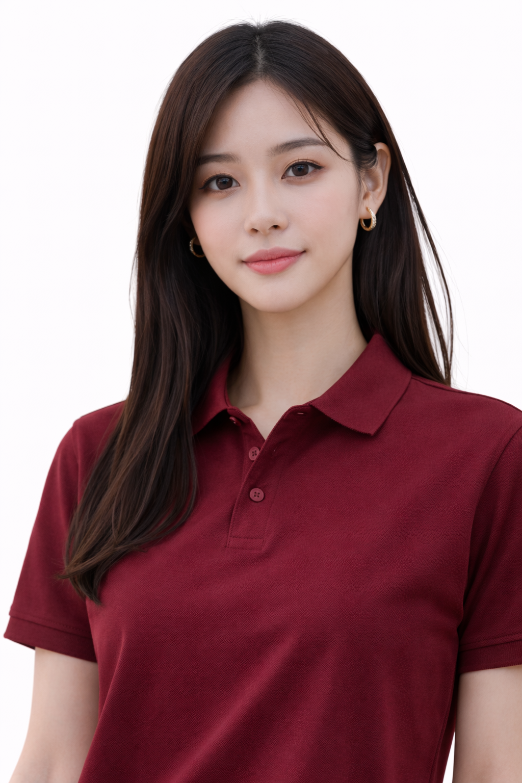 Attitude Start of Fashion Classic Maroon Polo T-Shirt for Women