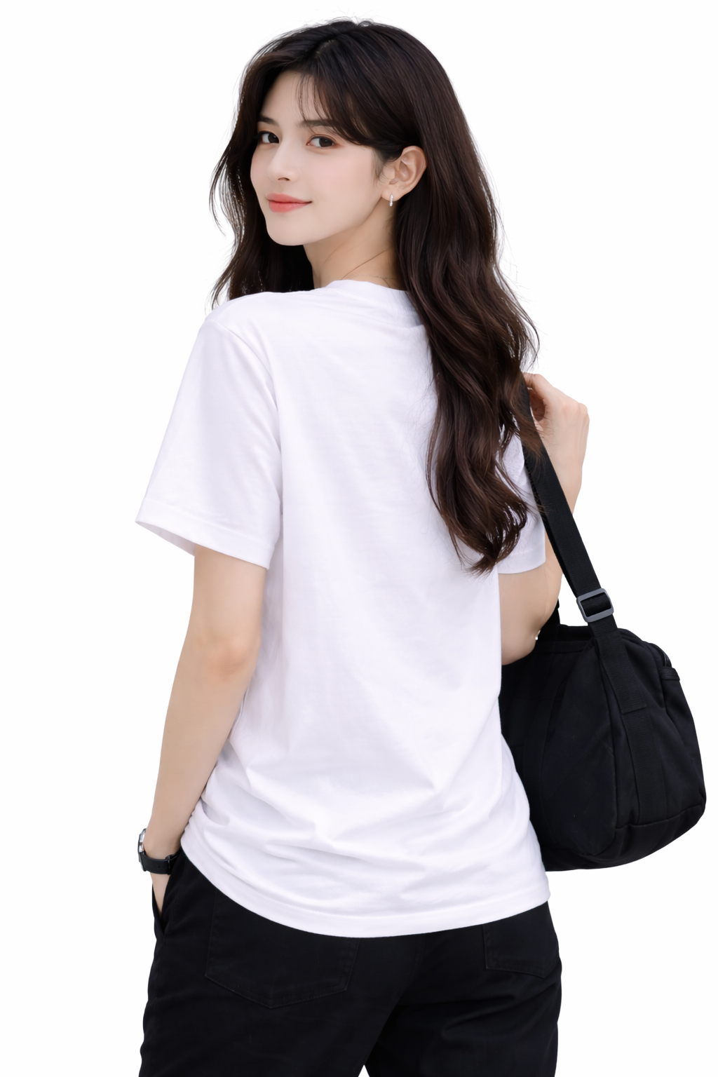 Attitude Start of Fashion Women’s White Los Angeles Graphic Round Neck T-Shirt