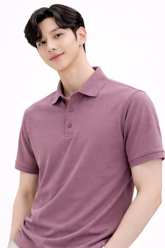 Attitude Start of Fashion Men’s Premium Dusty Purple Polo T-Shirt – Modern Casual Elegance