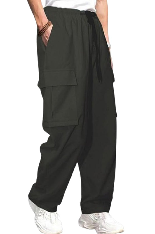 Attitude Men's Regular Fit Cargo Baggy Lower– Cotton Blend, Elastic Waistband & Pockets |