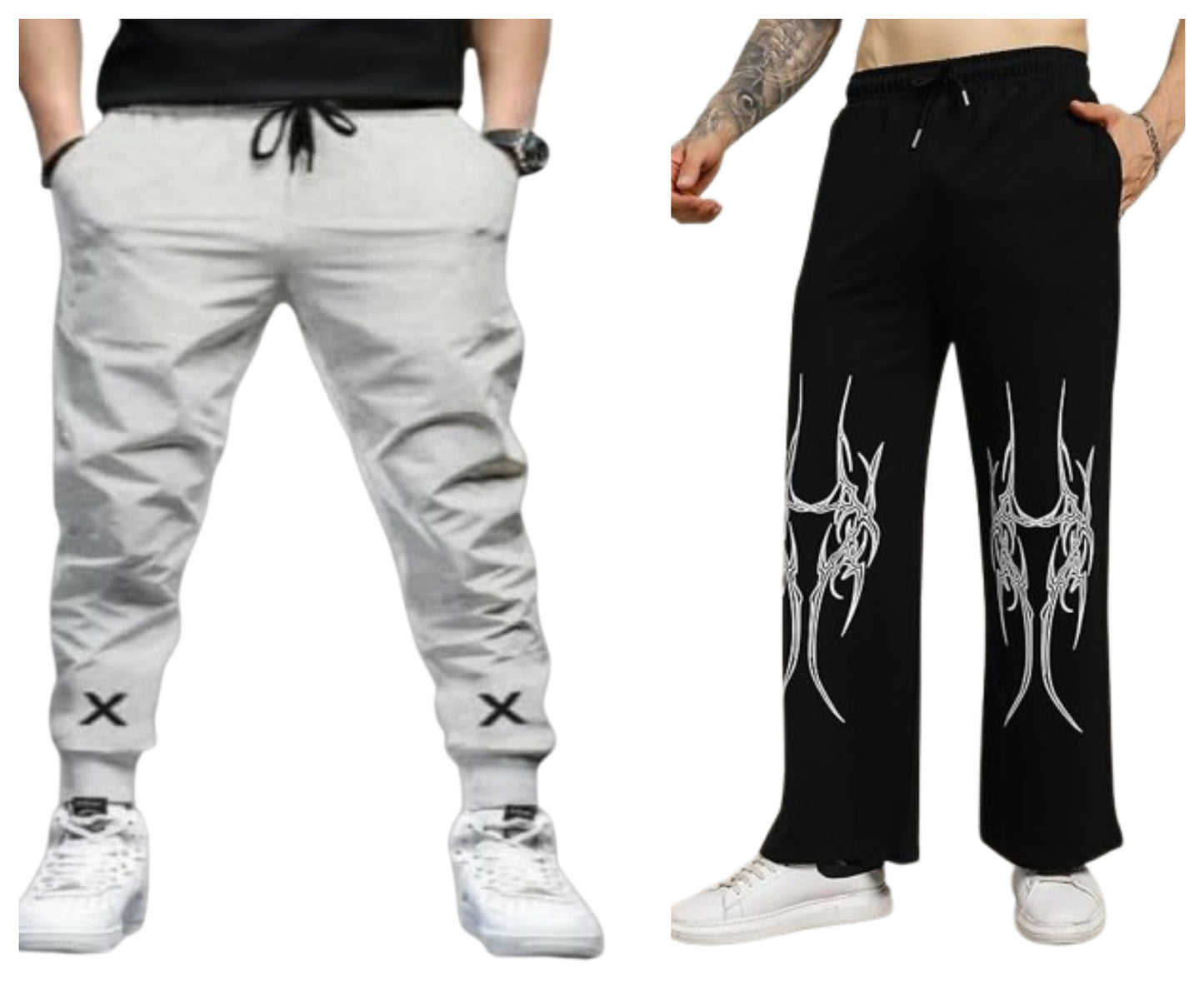 Attitude Combo Men's Regular Fit Printed Lower– Cotton Blend Joggers with Elastic Waistband & Pockets |