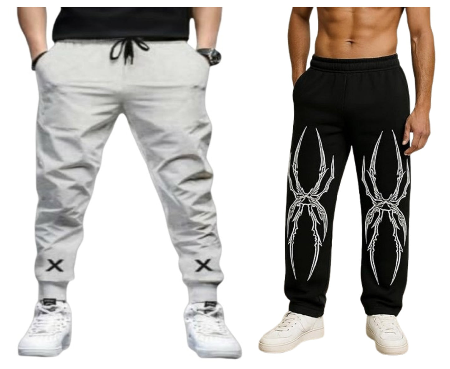 Attitude Combo Men's Regular Fit Printed Lower– Cotton Blend Joggers with Elastic Waistband & Pockets |