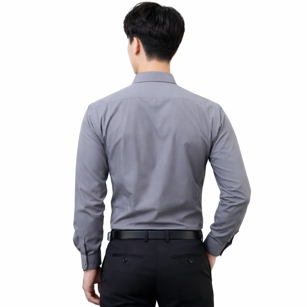 Attitude Start of Fashion Men’s Premium Grey Slim Fit Formal Shirt – Full Sleeve Classic Office Wear