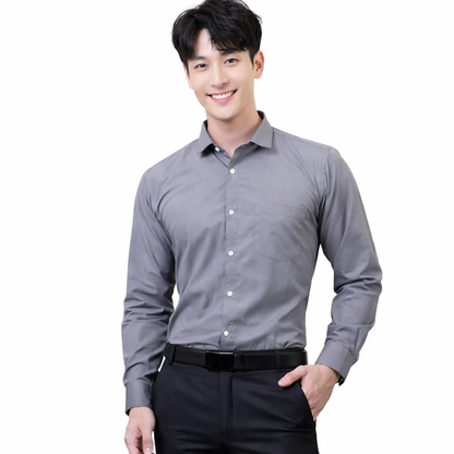 Attitude Start of Fashion Men’s Premium Grey Slim Fit Formal Shirt – Full Sleeve Classic Office Wear