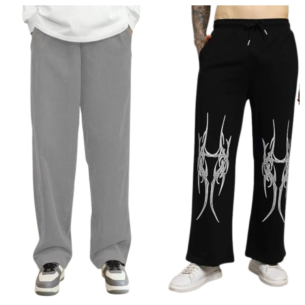 Attitude Combo Men's Regular Fit Printed Lower– Cotton Blend Joggers with Elastic Waistband & Pockets |