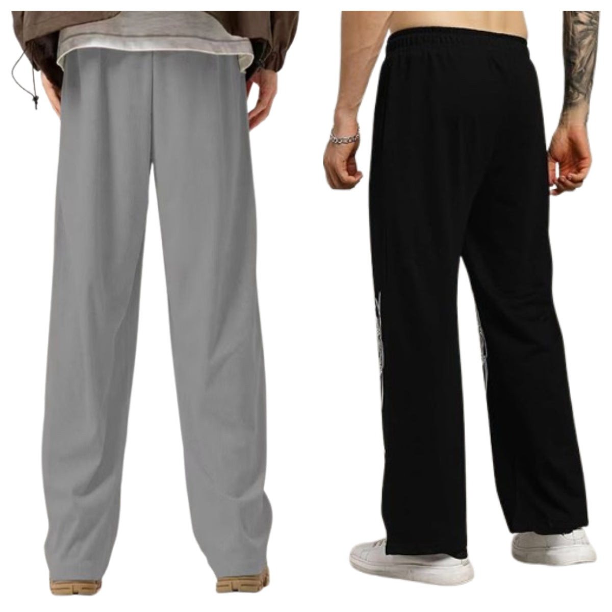 Attitude Combo Men's Regular Fit Printed Baggy Lower– Cotton Blend Joggers with Elastic Waistband & Pockets |