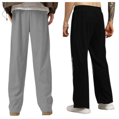 Attitude Combo Men's Regular Fit Printed Baggy Lower– Cotton Blend Joggers with Elastic Waistband & Pockets |