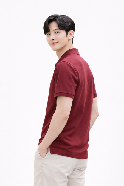 Attitude Start of Fashion Men’s Premium Maroon Polo T-Shirt – Classic Smart Casual Wear