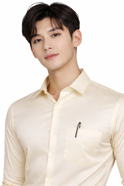 Attitude Start of Fashion Men’s Classic Lemon Formal Shirt – Full Sleeve Office Wear