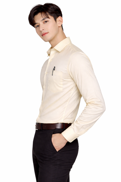 Attitude Start of Fashion Men’s Classic Lemon Formal Shirt – Full Sleeve Office Wear