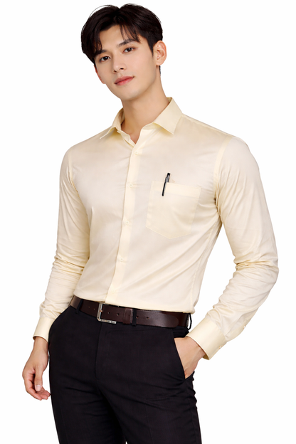 Attitude Start of Fashion Men’s Classic Lemon Formal Shirt – Full Sleeve Office Wear
