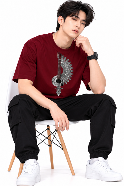 Attitude T-Shirts for Men | Guitar t shirt | Oversized Printed T-Shirt |  100% Pure Cotton T Shirt