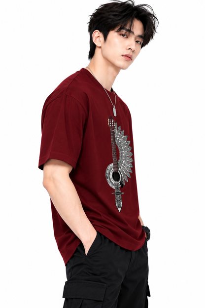 Attitude T-Shirts for Men | Guitar t shirt | Oversized Printed T-Shirt |  100% Pure Cotton T Shirt