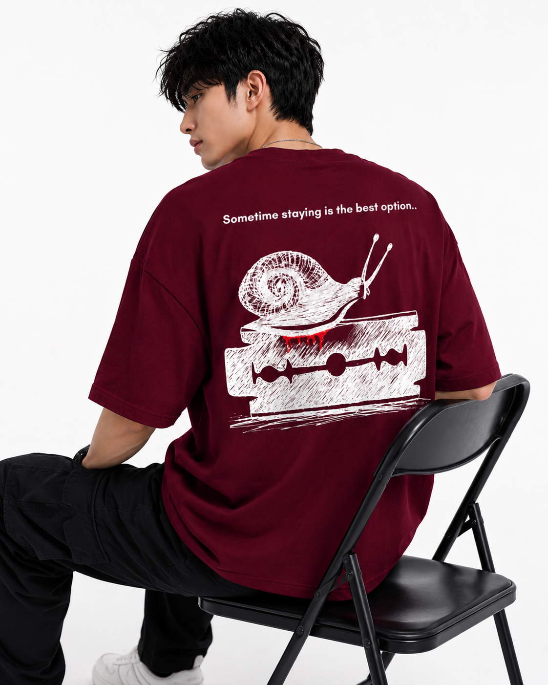 Attitude men slogan Printed Oversized tshirt | Baggy T Shirt