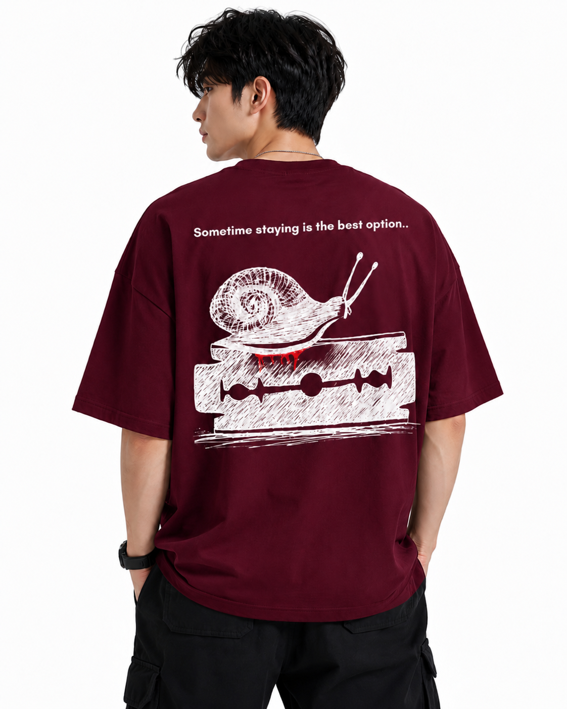 Attitude men slogan Printed Oversized tshirt | Baggy T Shirt