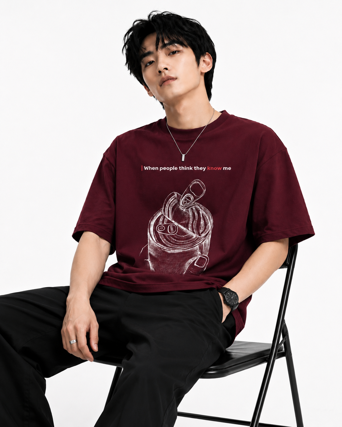 Attitude T-Shirts for Men | Oversized Slogan Printed T-Shirt for Men | Cotton T Shirt For Men