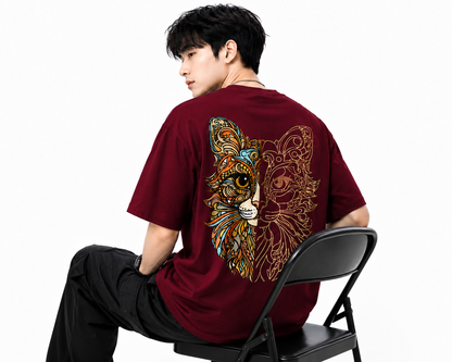Attitude Cat Printed Oversized tshirt For Men| Trending T- Shirt