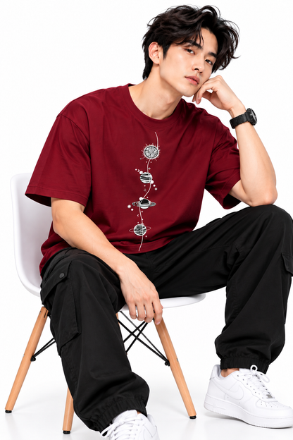 Attitude T-Shirts for Men | Round Neck Printed Oversized Cotton Tshirt