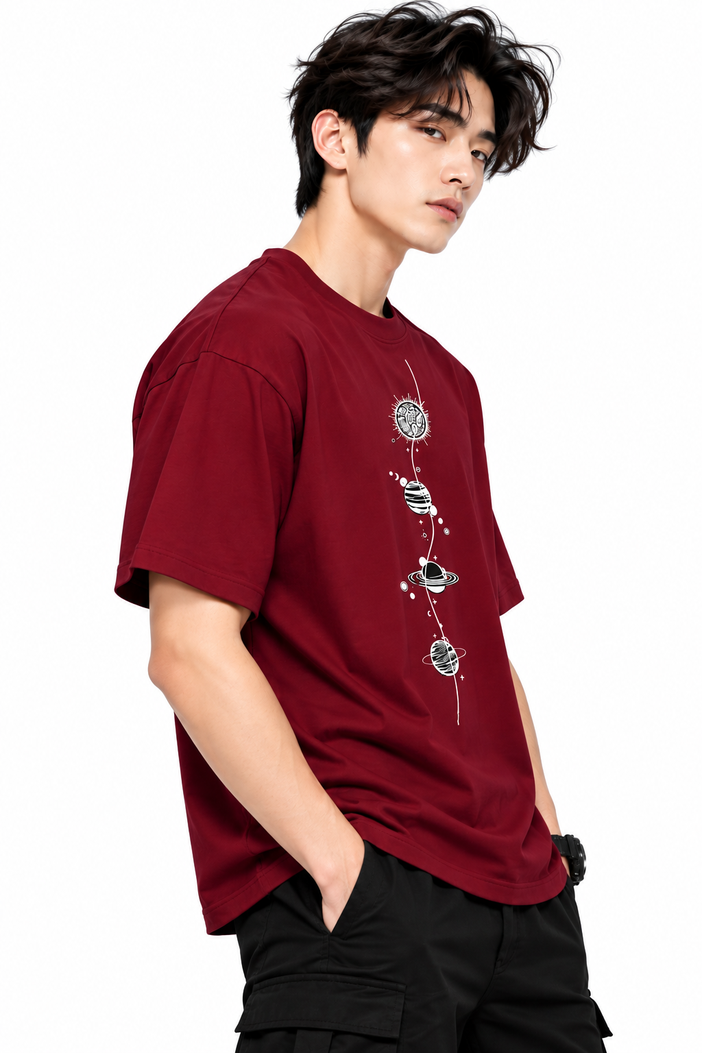 Attitude T-Shirts for Men | Round Neck Printed Oversized Cotton Tshirt