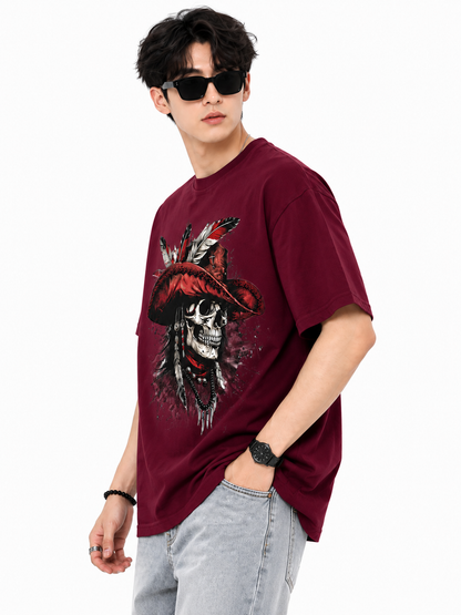 Attitude Men's Skull Graphic Printed  T-Shirt | Premium Cotton Casual Round Neck Tee for Men