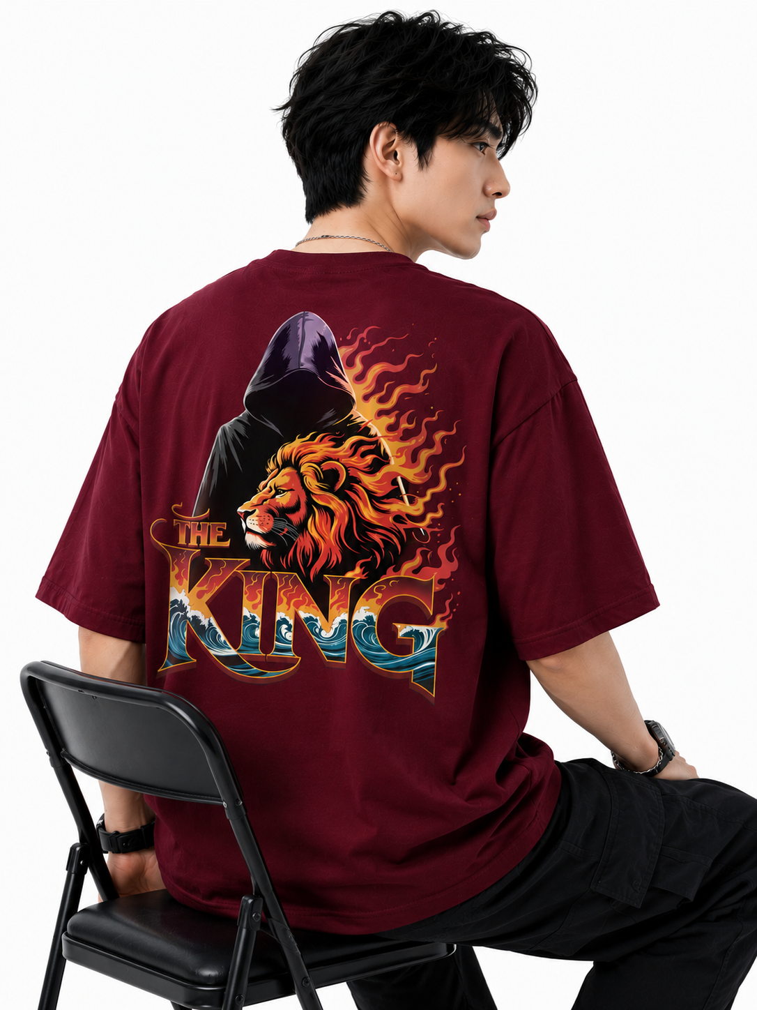 Attitude Men's King Printed T-Shirt | Premium Cotton Casual Round Neck Tee for Men