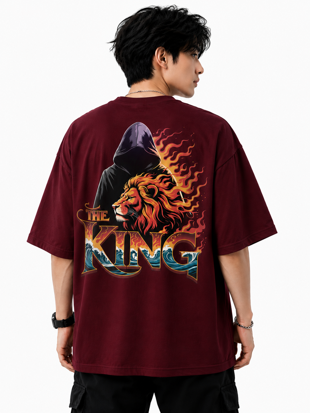 Attitude Men's King Printed T-Shirt | Premium Cotton Casual Round Neck Tee for Men
