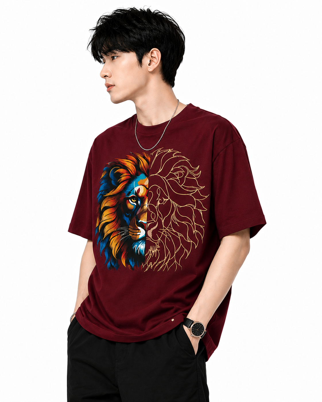 Attitude T-Shirts for Men, | Premium Cotton Casual Round Neck Tee for Men | Oversized Printed T-Shirt for Men