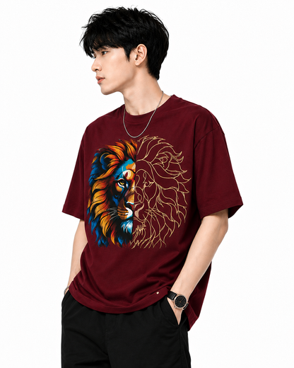 Attitude T-Shirts for Men, | Premium Cotton Casual Round Neck Tee for Men | Oversized Printed T-Shirt for Men