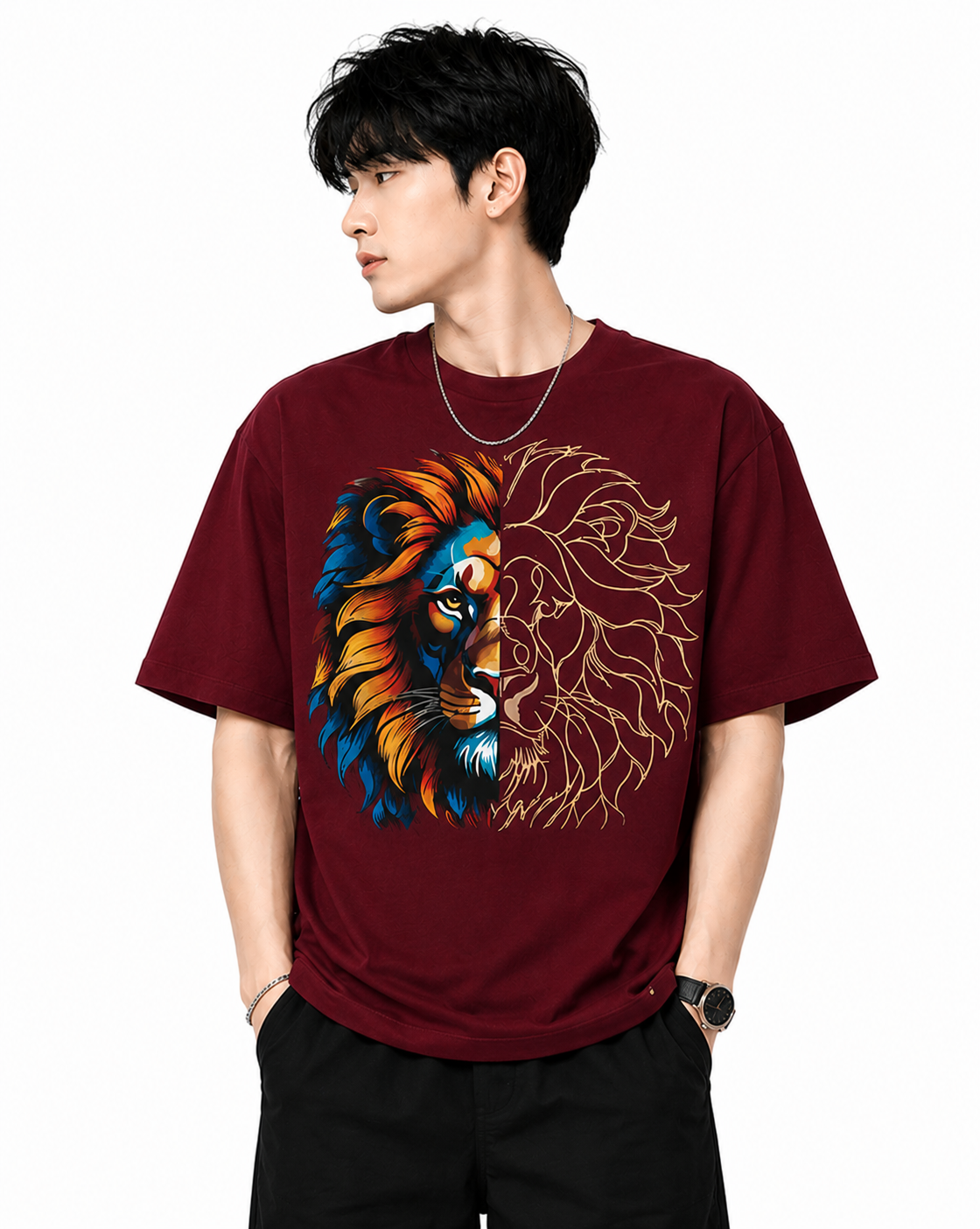 Attitude T-Shirts for Men, | Premium Cotton Casual Round Neck Tee for Men | Oversized Printed T-Shirt for Men