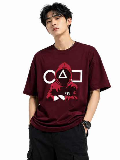 Attitude T-Shirts for Men | Oversized Squid Game Printed T-Shirt for Men | 100% Pure Cotton T Shirt
