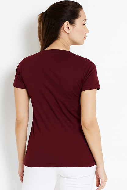 Attitude Start Of Fashion Maroon Tringle  Women T-shirt