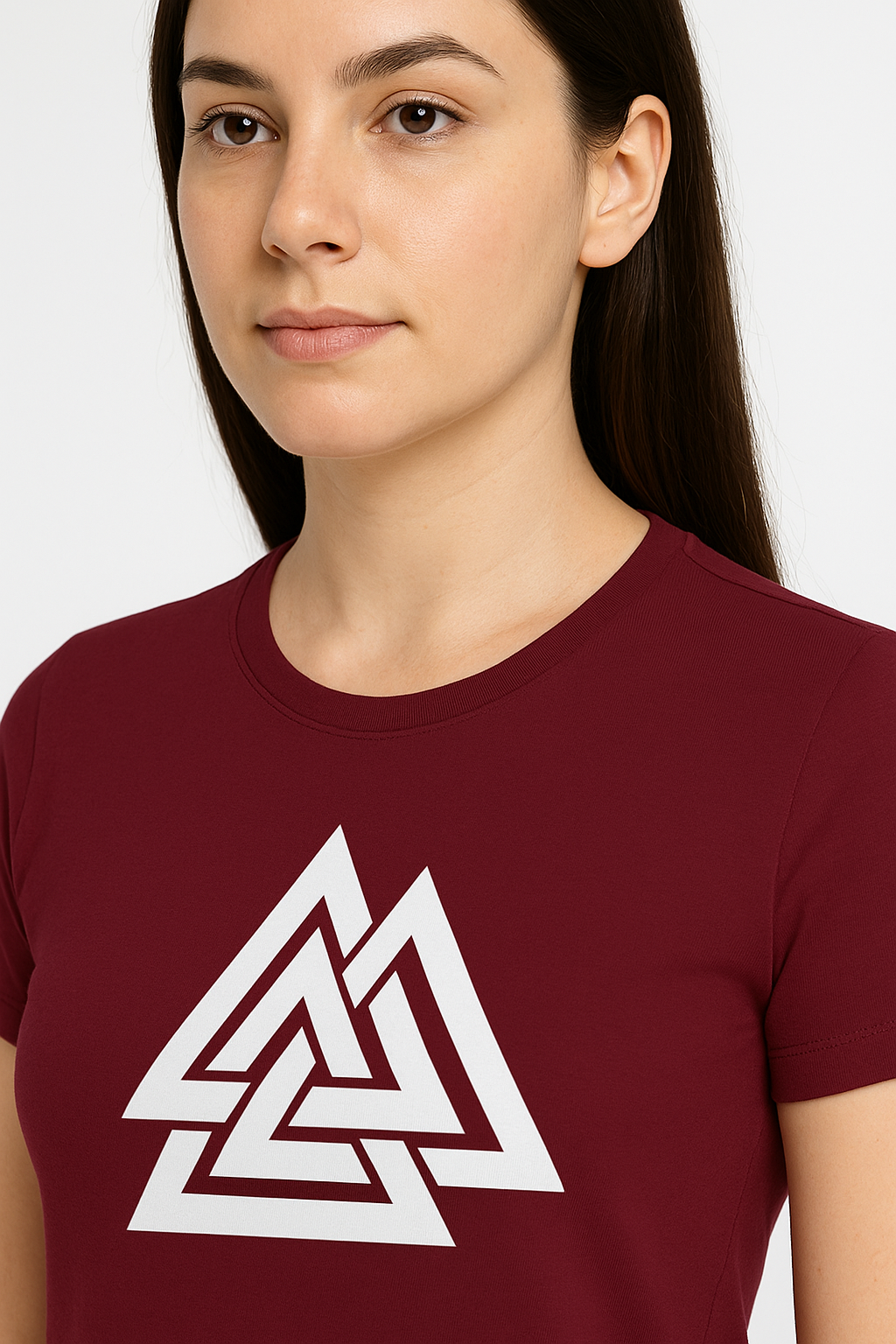 Attitude Start Of Fashion Maroon Tringle  Women T-shirt