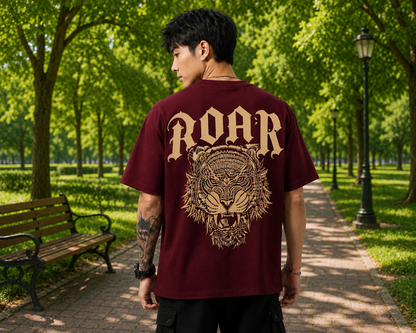 Attitude Men Printed Oversized Fit Cotton T- Shirt