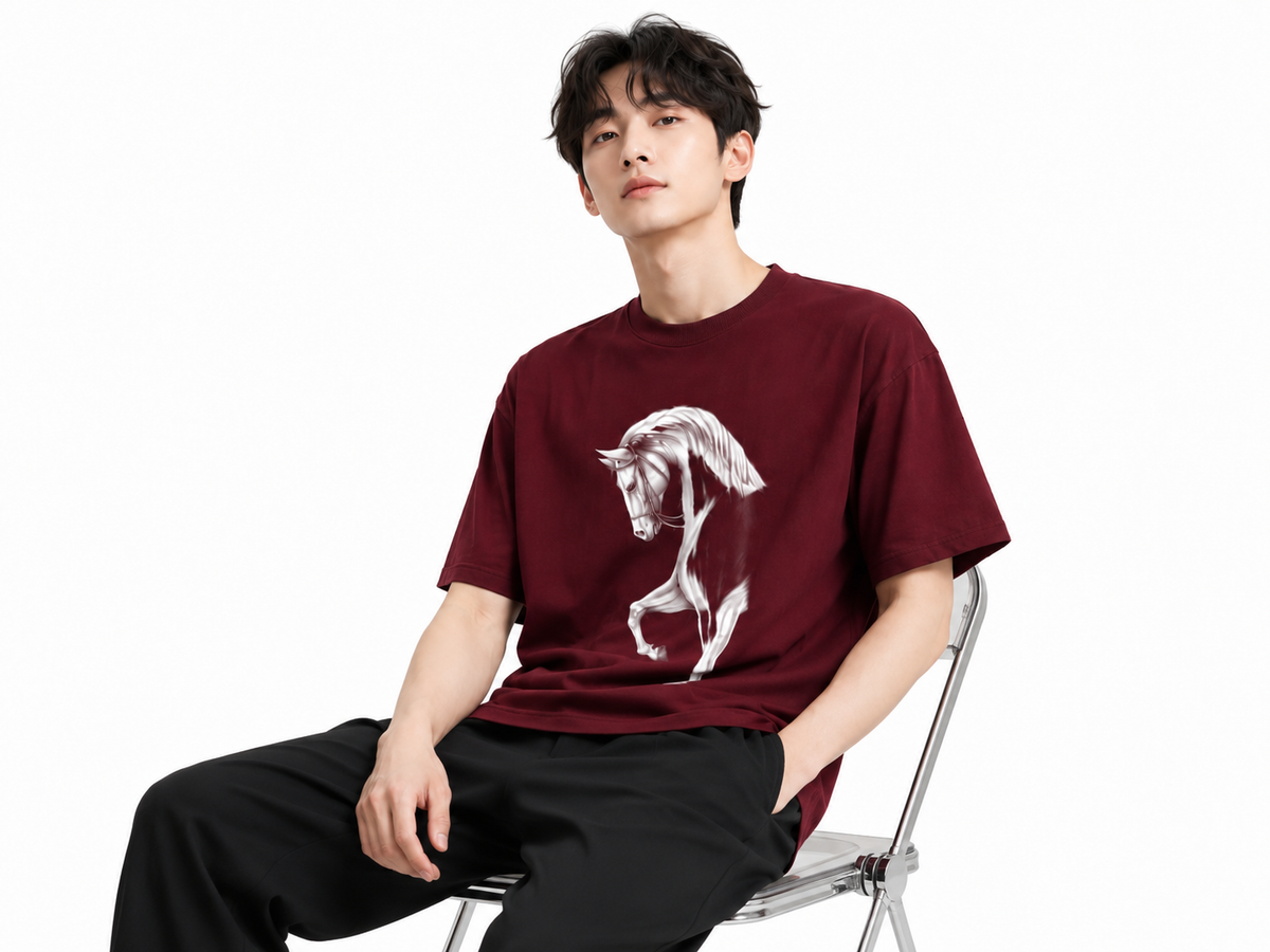 Attitude Men Typography Printed Round Neck Pure Cotton Oversized T-shirt