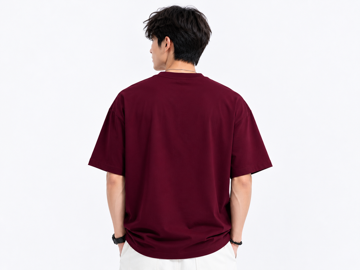 Attitude Men Sun Printed Crew Neck Oversized Fit Cotton T- Shirt
