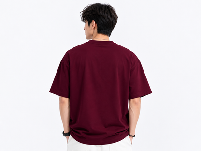 Attitude Men Sun Printed Crew Neck Oversized Fit Cotton T- Shirt