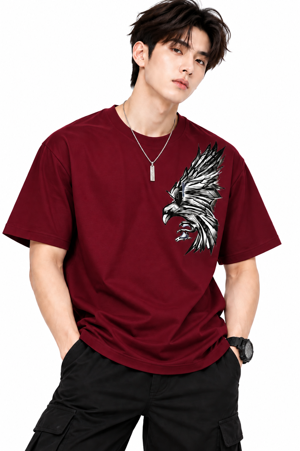 Attitude T-Shirts for Men | Oversized Printed T-Shirt | Eagle t shirt | 100% Pure Cotton T Shirt
